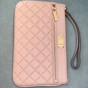 Michael Kors Quilted Blush Wristlet Clutch